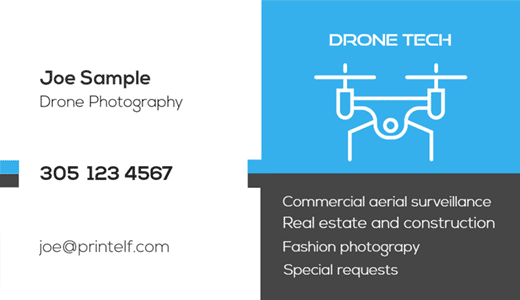 Drone photography business cards