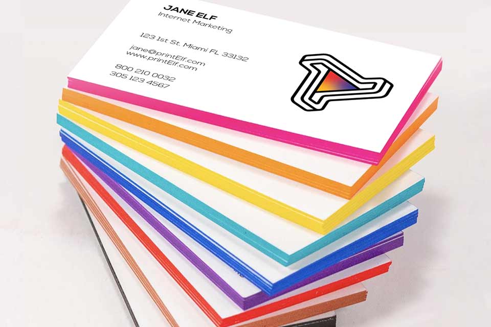 Painted edge business cards