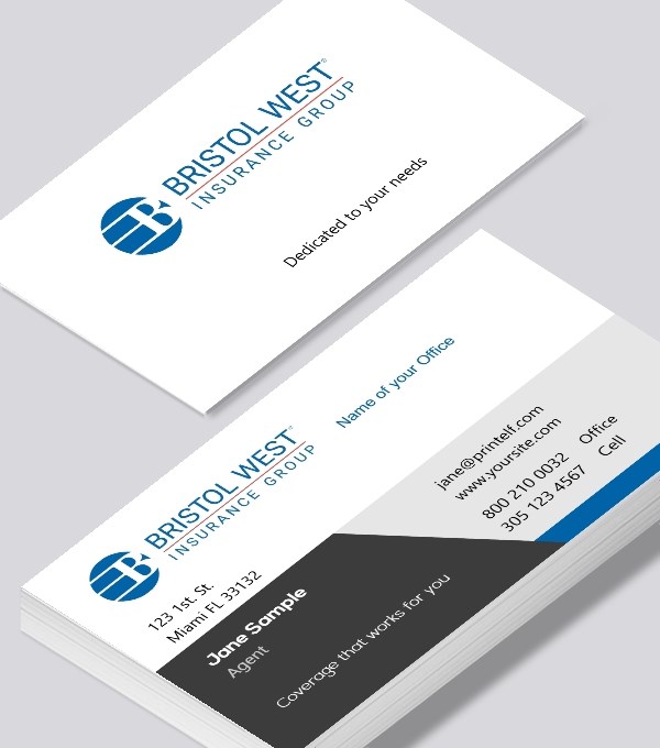  & Modern contemporary business card design - Bristol West Insurance Agent