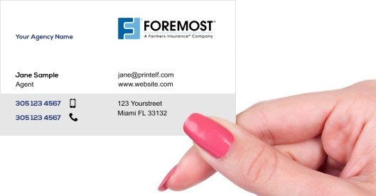 Hand holding business card -  Foremost Agent