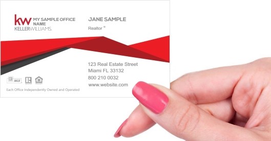 Hand holding business card -  Keller Williams modern business card