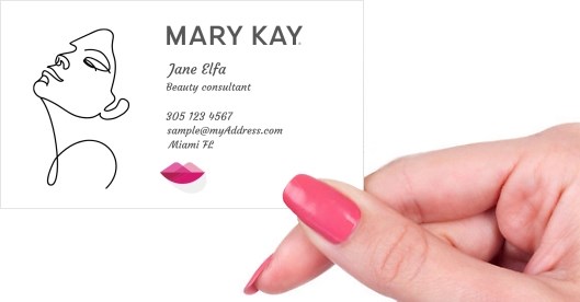 Hand holding business card -  Mary Kay With Heart