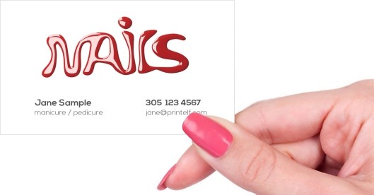 Hand holding business card -  Nail technician business cards