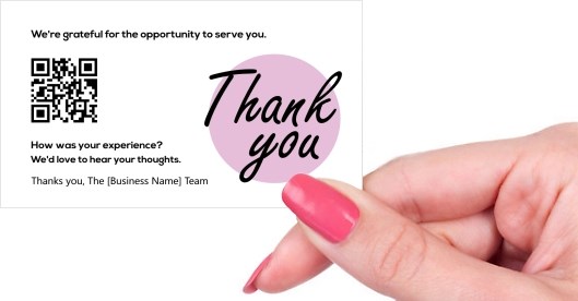 Hand holding business card -  Thank-You-With-Barcode