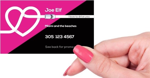 Hand holding business card -  Uber-lyft transportation business card