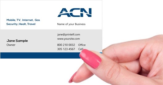 Hand holding business card -  ACN business owner