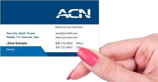 Hand holding business card -  ACN Independent Business Owner