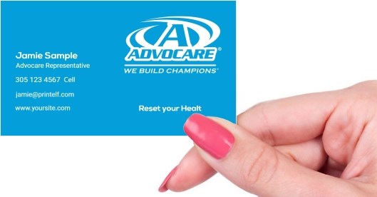 Hand holding business card -  Advocare-Professional