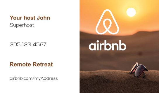 Modern design.Airbnb business cards