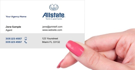 Hand holding business card -  Allstate Agent