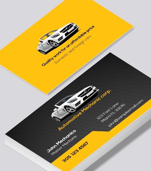  & Modern contemporary business card design - Automotive mechanic business card