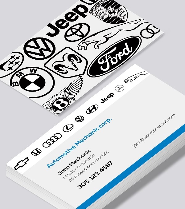  & Modern contemporary business card design - Automotive mechanic service business card