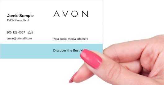 Hand holding business card -  AVON Professional