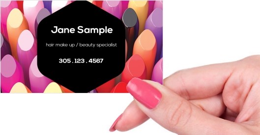 Hand holding business card -  Beauty makeup business card