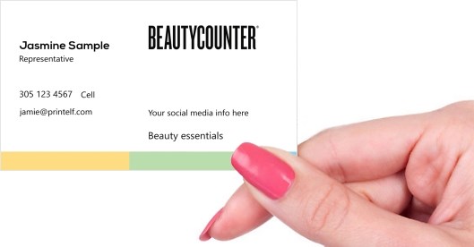 Hand holding business card -  Beautycounter Associate