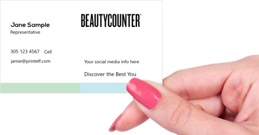 Hand holding business card -  Beautycounter Member