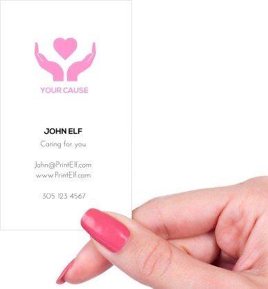 Hand holding business card -  Caring business card