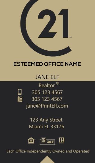 Modern design.Century 21 business cards for agents