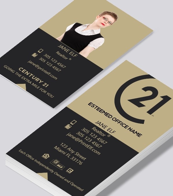  & Modern contemporary business card design - Century 21 broker business card