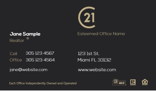 Modern design.Century 21 business cards for realtors