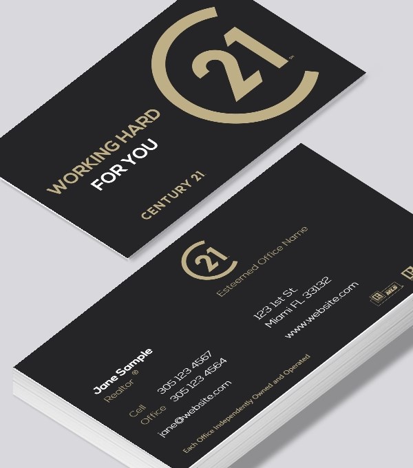  & Modern contemporary business card design - Century 21 business card