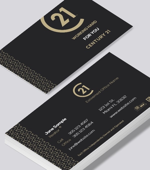  & Modern contemporary business card design - Century 21 Commercial business card