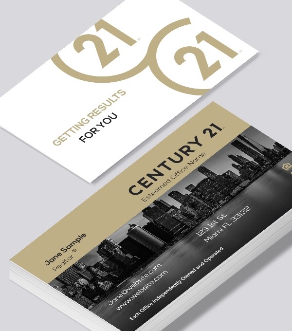  & Modern contemporary business card design - Century 21 Development business card