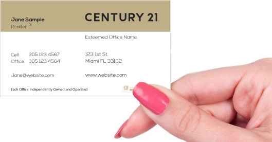 Hand holding business card -  Century 21 Estate business card