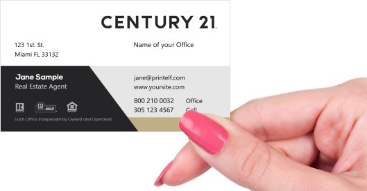 Hand holding business card -  Century 21 Modern Agent business card