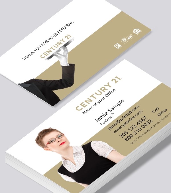  & Modern contemporary business card design - Century 21 Realtor Broker business card