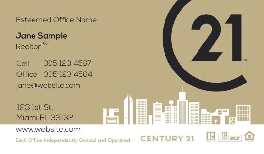 Modern design.Century 21 business cards for agents