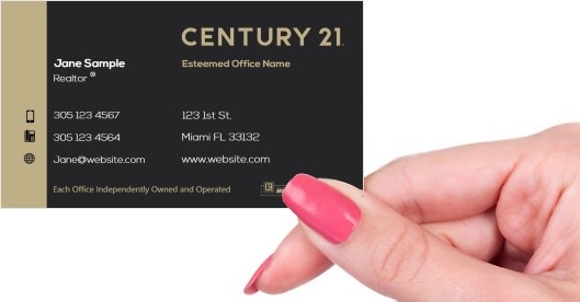 Hand holding business card -  Century 21 Realty business cards