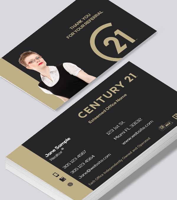  & Modern contemporary business card design - Century 21 Realty business cards