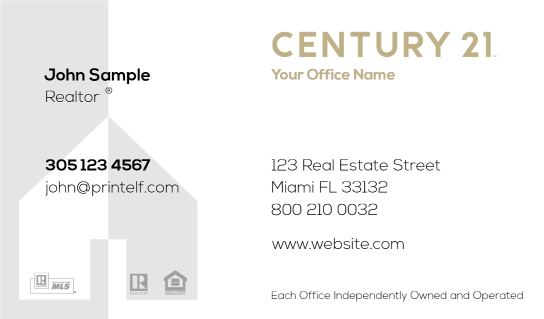 Modern design.Century 21 Residential and Commercial business cards