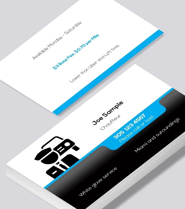  & Modern contemporary business card design - Chauffeur business cards