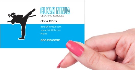 Hand holding business card -  Cleaning business card