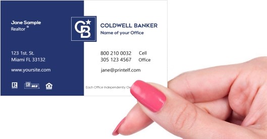 Hand holding business card -  Coldwell Banker Realtor 2 business card