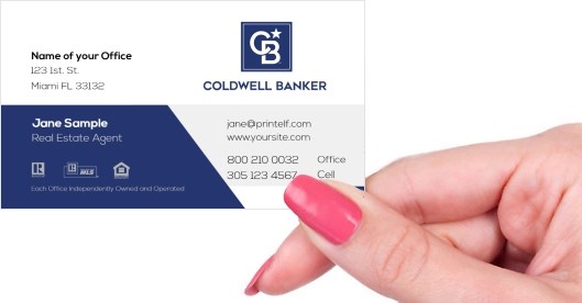 Hand holding business card -  Coldwell Banker rebranded business card