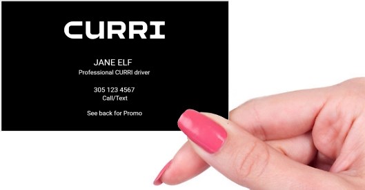 Hand holding business card -  CURRI driver