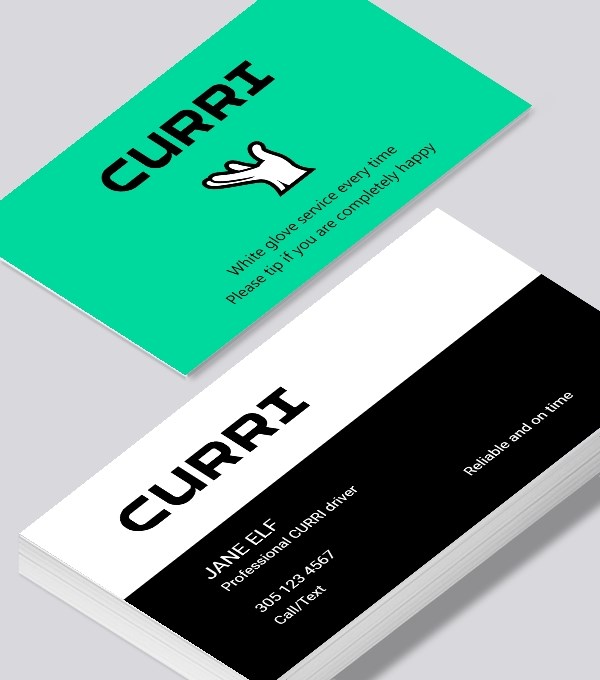  & Modern contemporary business card design - CURRI white glove service