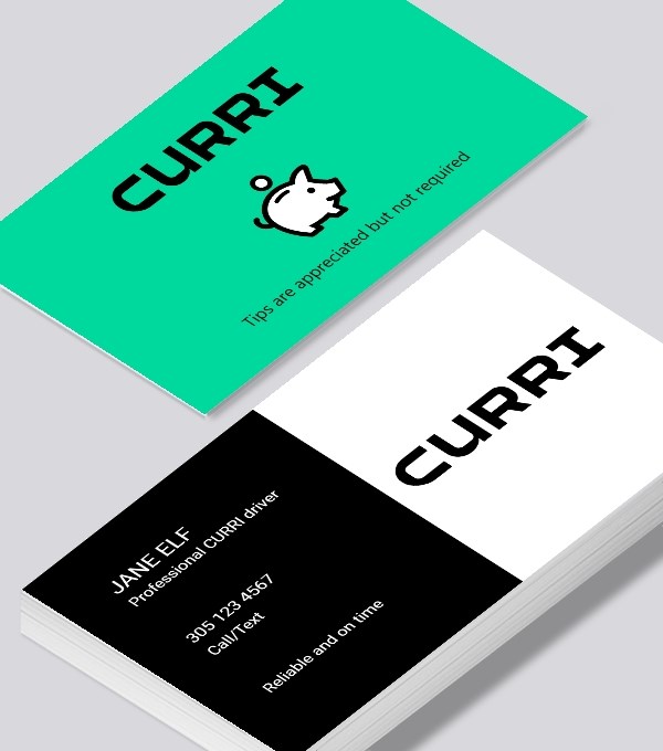  & Modern contemporary business card design - CURRI with tips