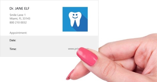 Hand holding business card -  Dentist Appointment Card