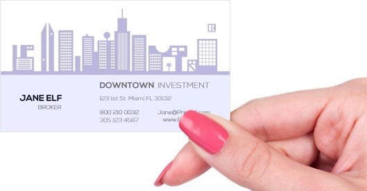 Hand holding business card -  Downtown business card design