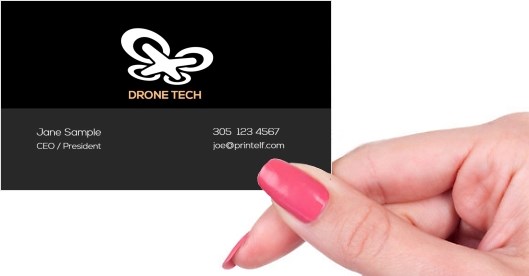 Hand holding business card -  Drone Night Vision business card