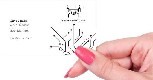 Hand holding business card -  Drone Pilot business card