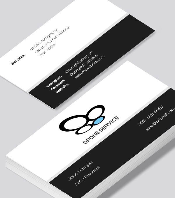  & Modern contemporary business card design - Drone Service business card