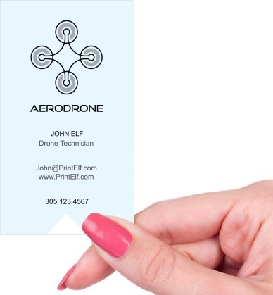 Hand holding business card -  Drone Tech business card