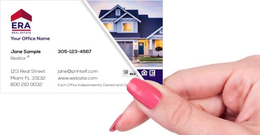 Hand holding business card -  ERA Real Estate residential business card