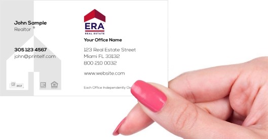 Hand holding business card -  ERA Real Estate residential commercial business card 