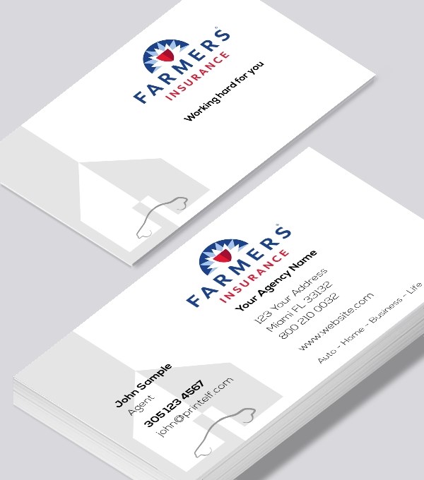  & Modern contemporary business card design - Farmers Insurance business card